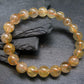 Rutilated Quartz Genuine Bracelet ~ 7 Inches ~ 9mm Round Beads