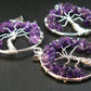 Set of Three Natural Amethyst Tree of Life Healing Necklace Pendant