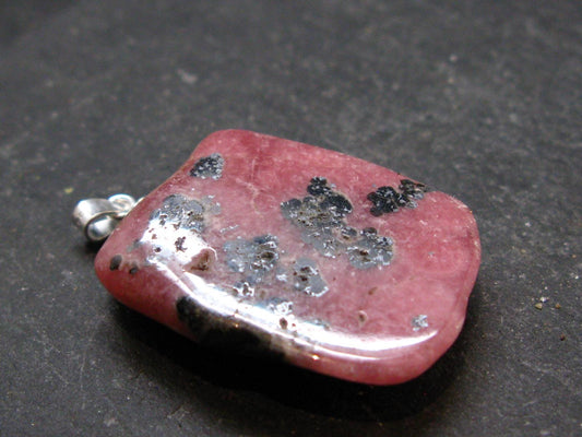 Rhodochrosite Sterling Silver Pendant From Alma Colorado - 1.5" - 12.0 Grams