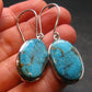 Nice Raw Natural Turquoise Sterling Silver Earrings from Mexico - 9.24 Grams