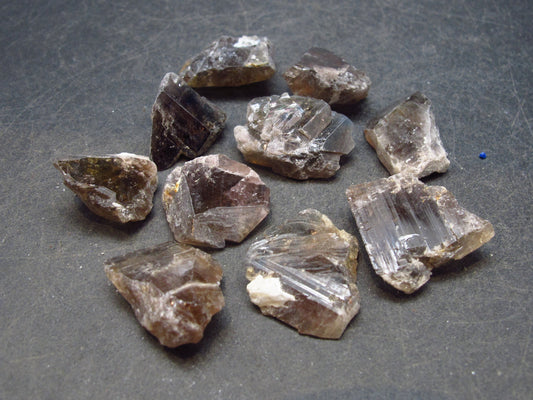 Lot of 10 Fine Axinite Crystals from Russia - 18.7 Grams