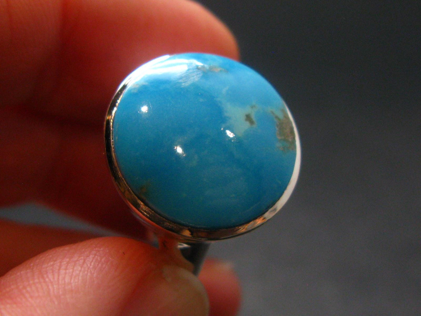 Genuine Turquoise Sterling Silver Ring - 5.13 Grams - Size 8