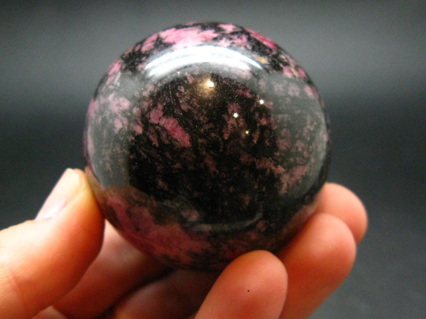 Pink Rhodonite Rodonite Sphere Ball From Canada - 1.9" - 196.54 Grams