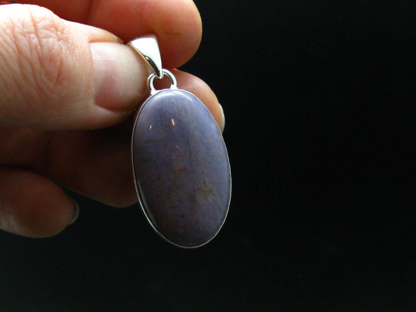 Purple Jade Silver Plated Pendant From Turkey - 1.5" - 6.27 Grams