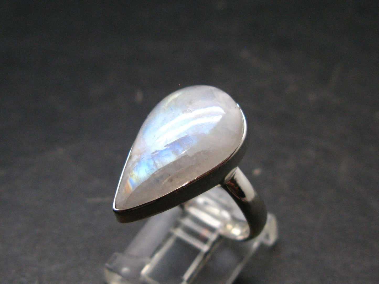 Natural Glow From Inside Moonstone Silver Plated Ring - 4.68 Grams - Size 7