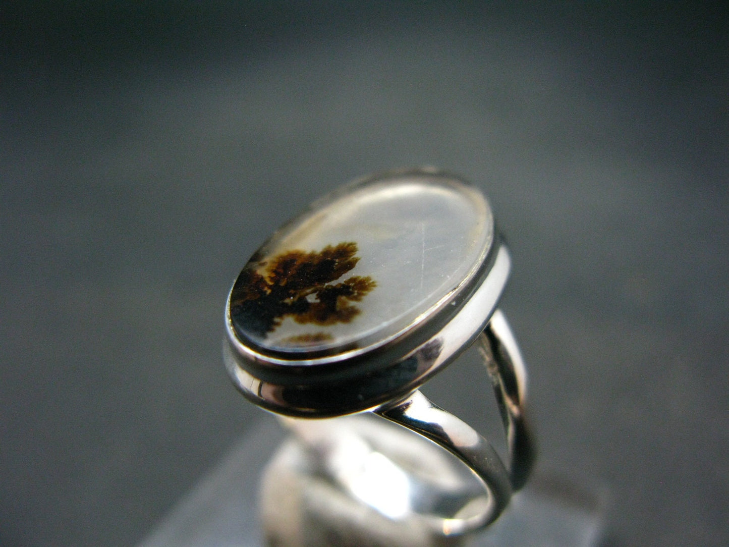 Moss Agate Silver Ring From Russia - 4.5 Grams - Size 6