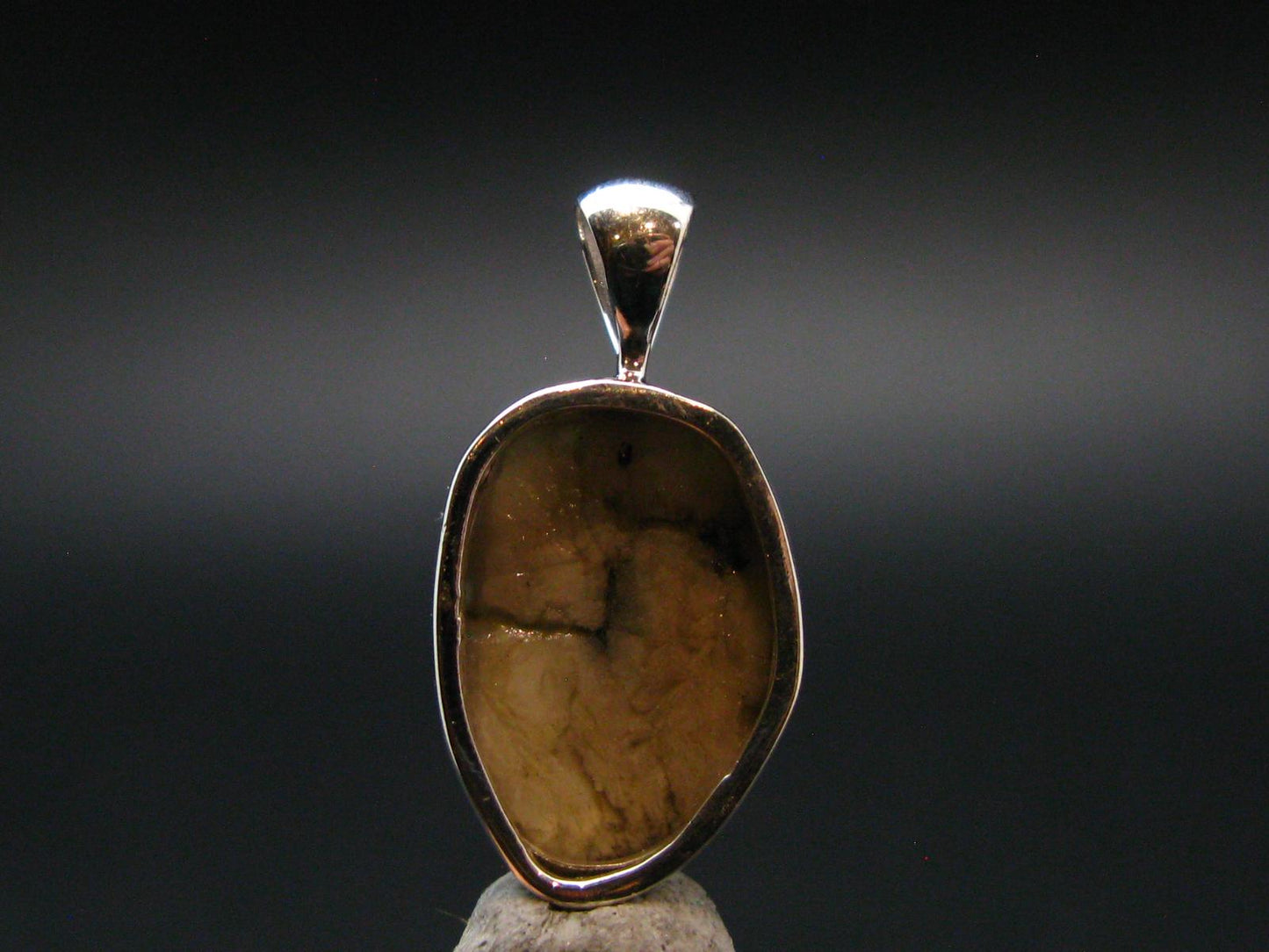 Phenakite Phenacite Silver Pendant from Brazil - 1.0 Inches - 3.0 Grams