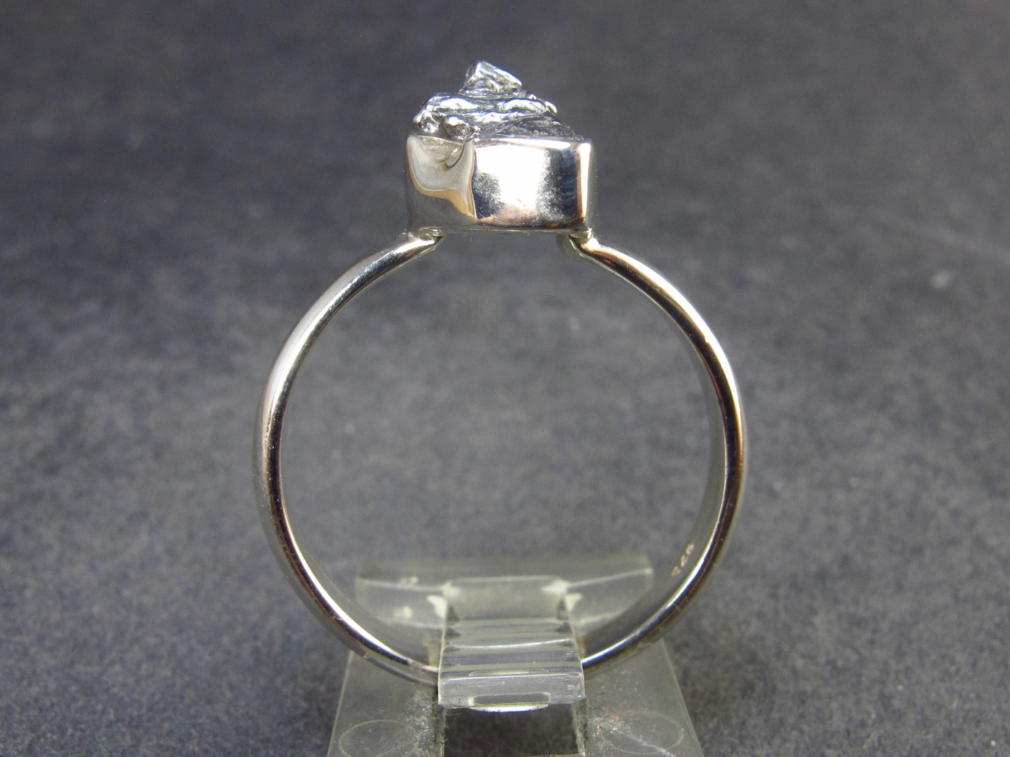 Large Meteorite Campo Del Cielo Sterling Silver Ring from Argentina - 4.56 Grams - Size 9.75