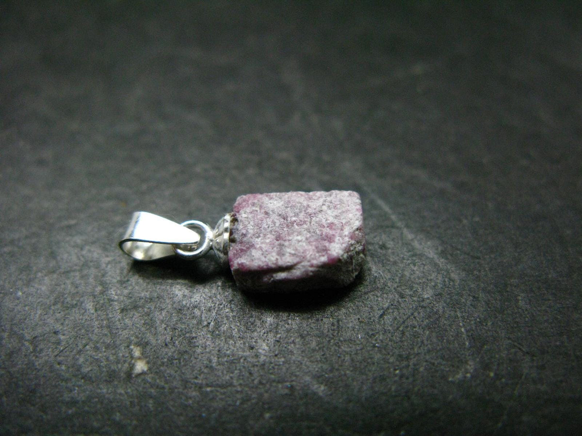 Bixbite Red Emerald Beryl Silver Pendant From Utah USA - 2.75 Carats - 0.7"