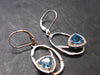 Faceted Natural Sky Blue Topaz Dangle 925 Silver Earrings from Brazil - 1.6" - 5.31 Grams