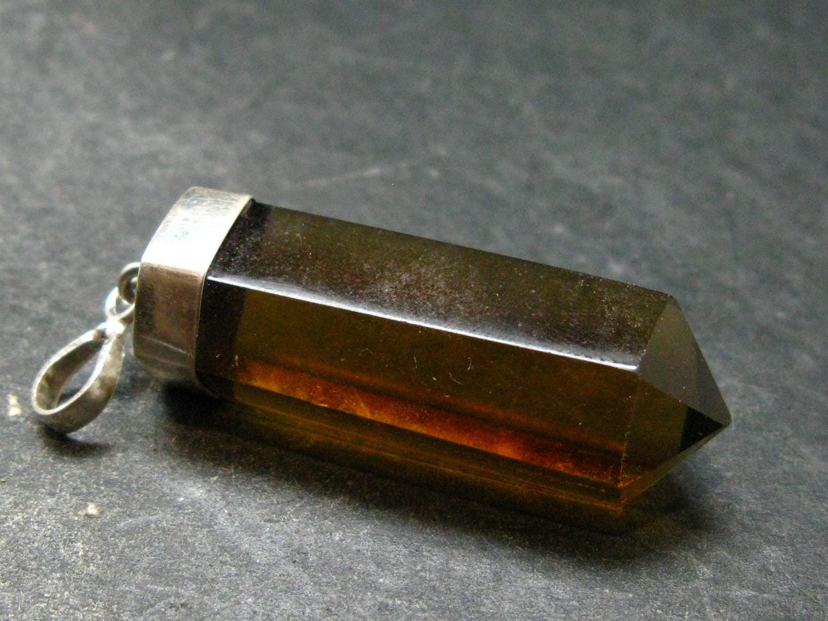 Natural Unheated Citrine Sterling Silver Pendant from Zambia - 2.0" - 12.32 Grams