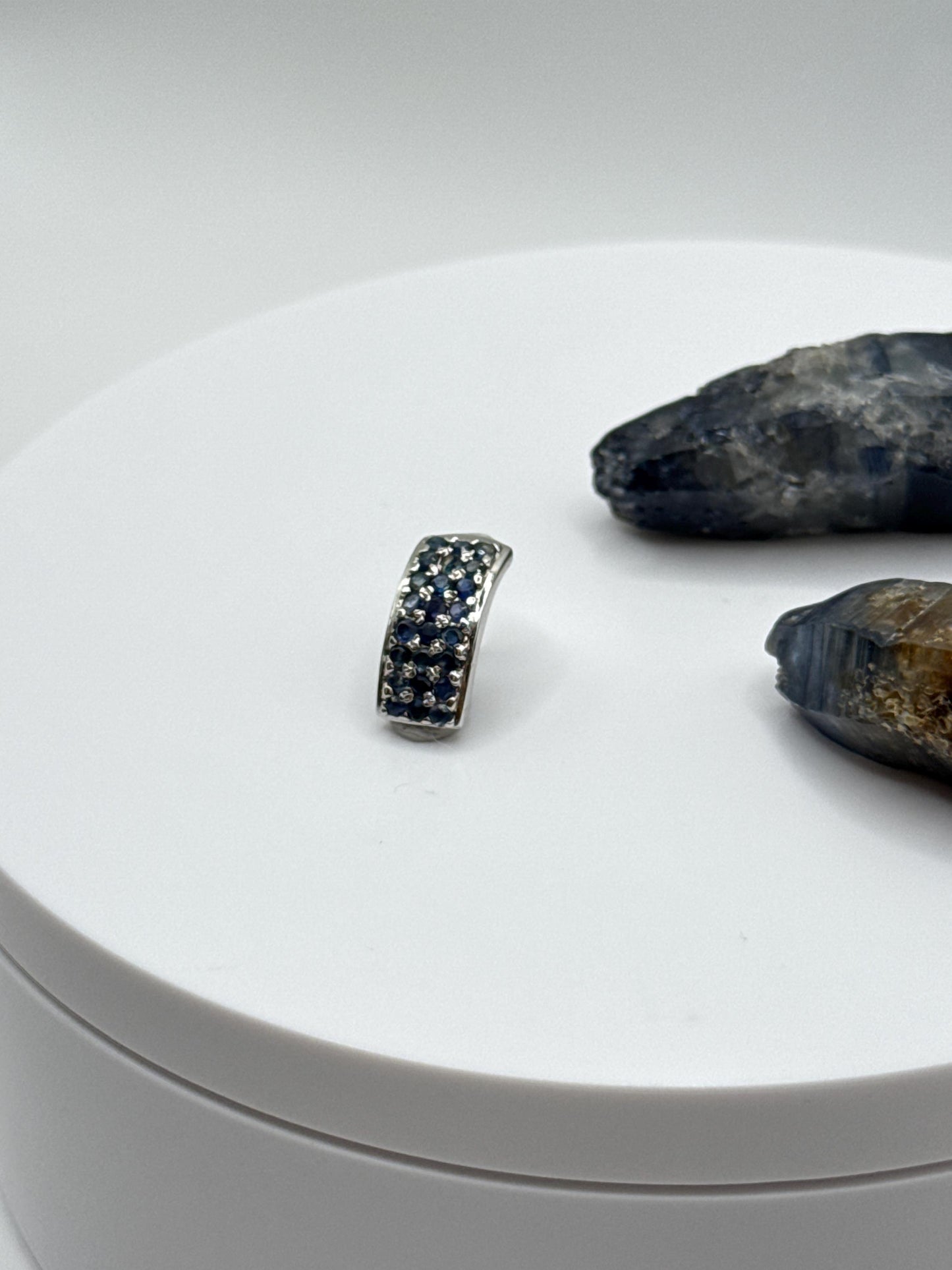 Sterling Silver Sapphire Huggie Pendant | September Birthstone Charm