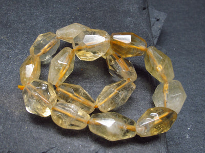 Citrine Genuine Bracelet ~ 7 Inches ~ 12mm Facetted Beads