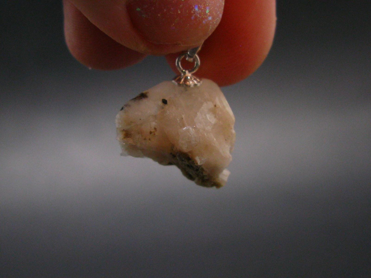 Natrolite Crystal Silver Pendant from Canada - 0.7" - 1.91 Grams