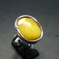 Natural Baltic Amber 925 Silver Ring - Size 7.25