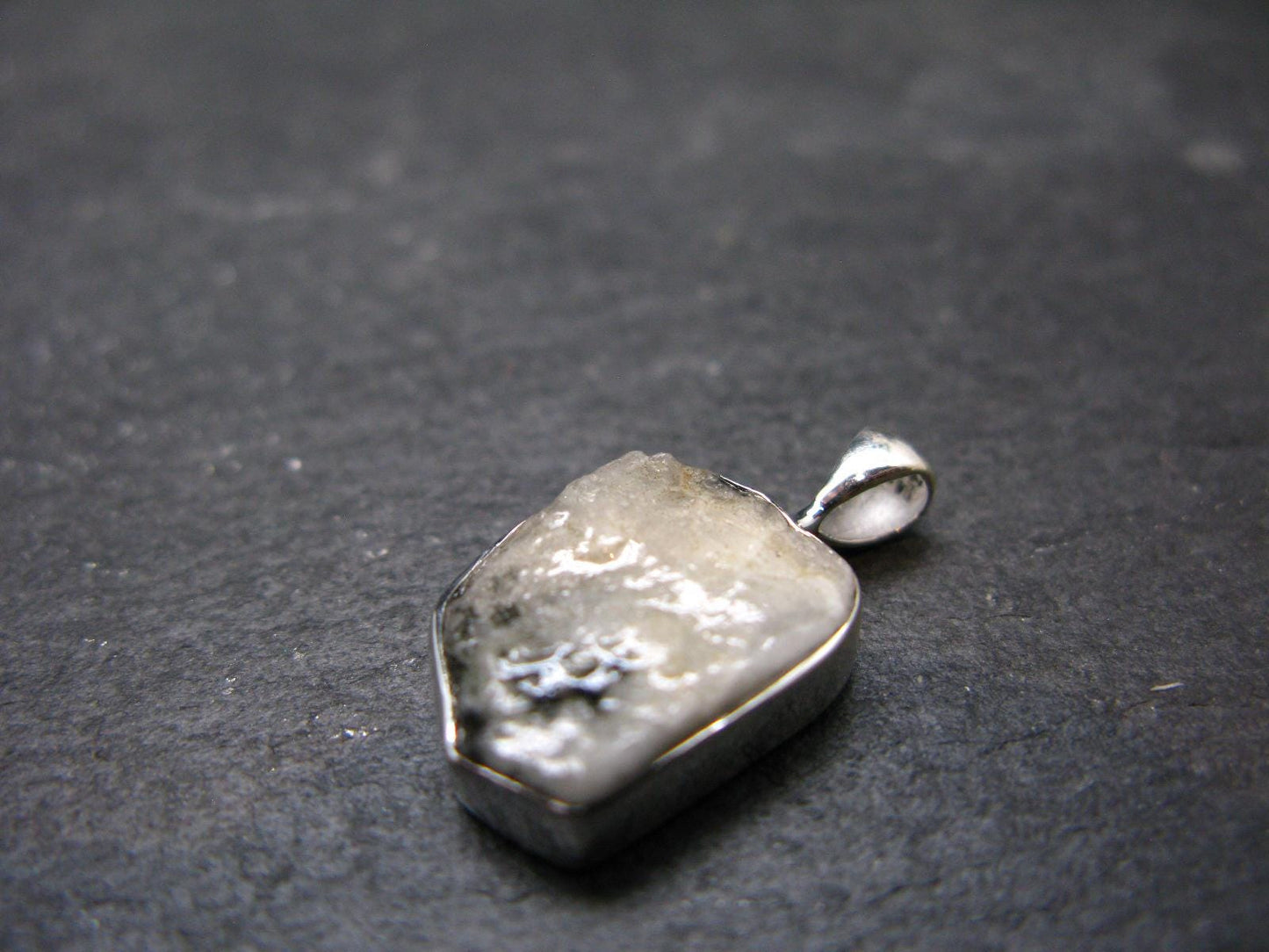 Phenakite Phenacite Crystal Silver Pendant From Brazil - 0.9" - 2.17 Grams
