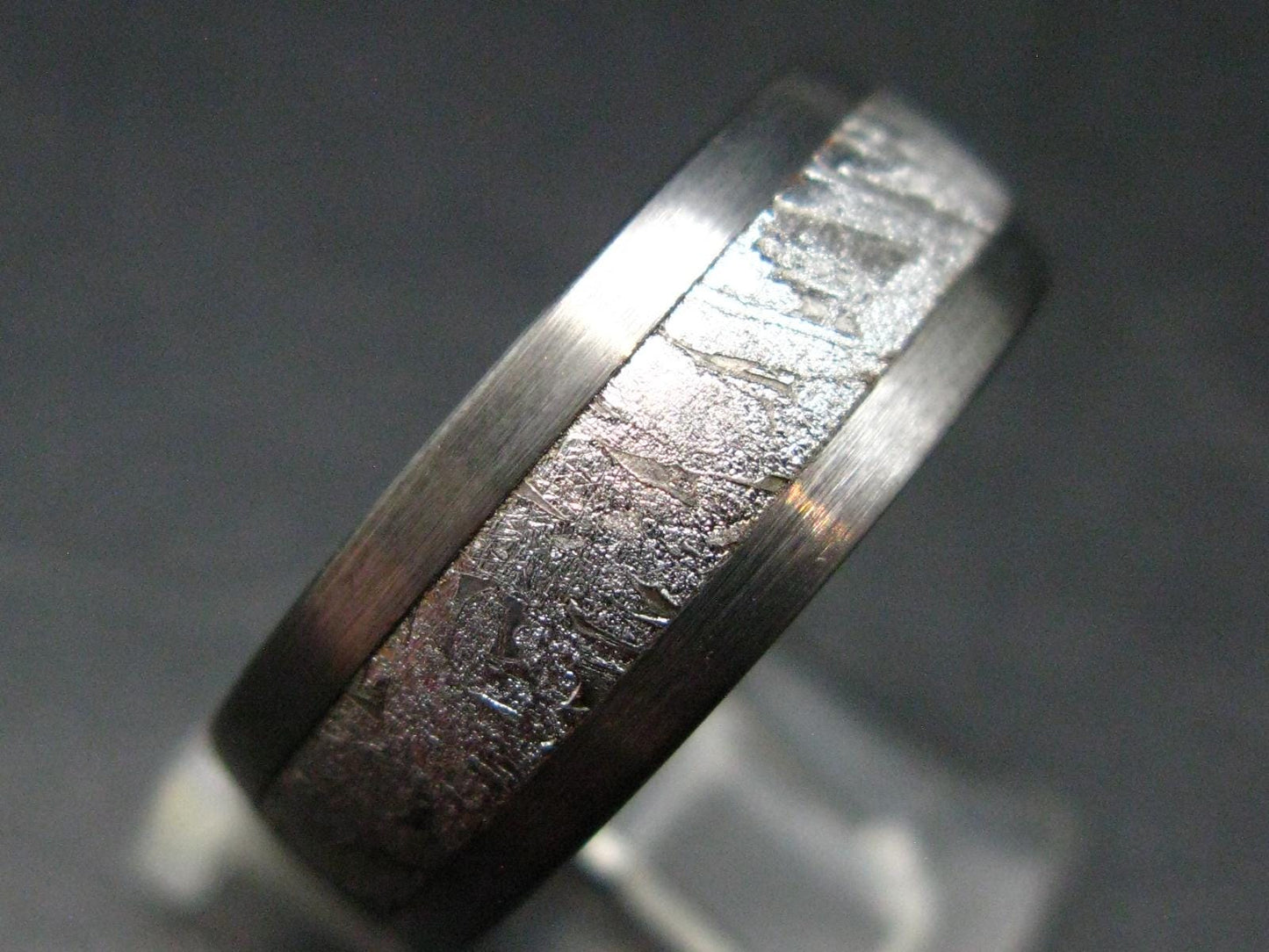 Muonionalusta Meteorite Steel Ring - 11.72 Grams - Size 9