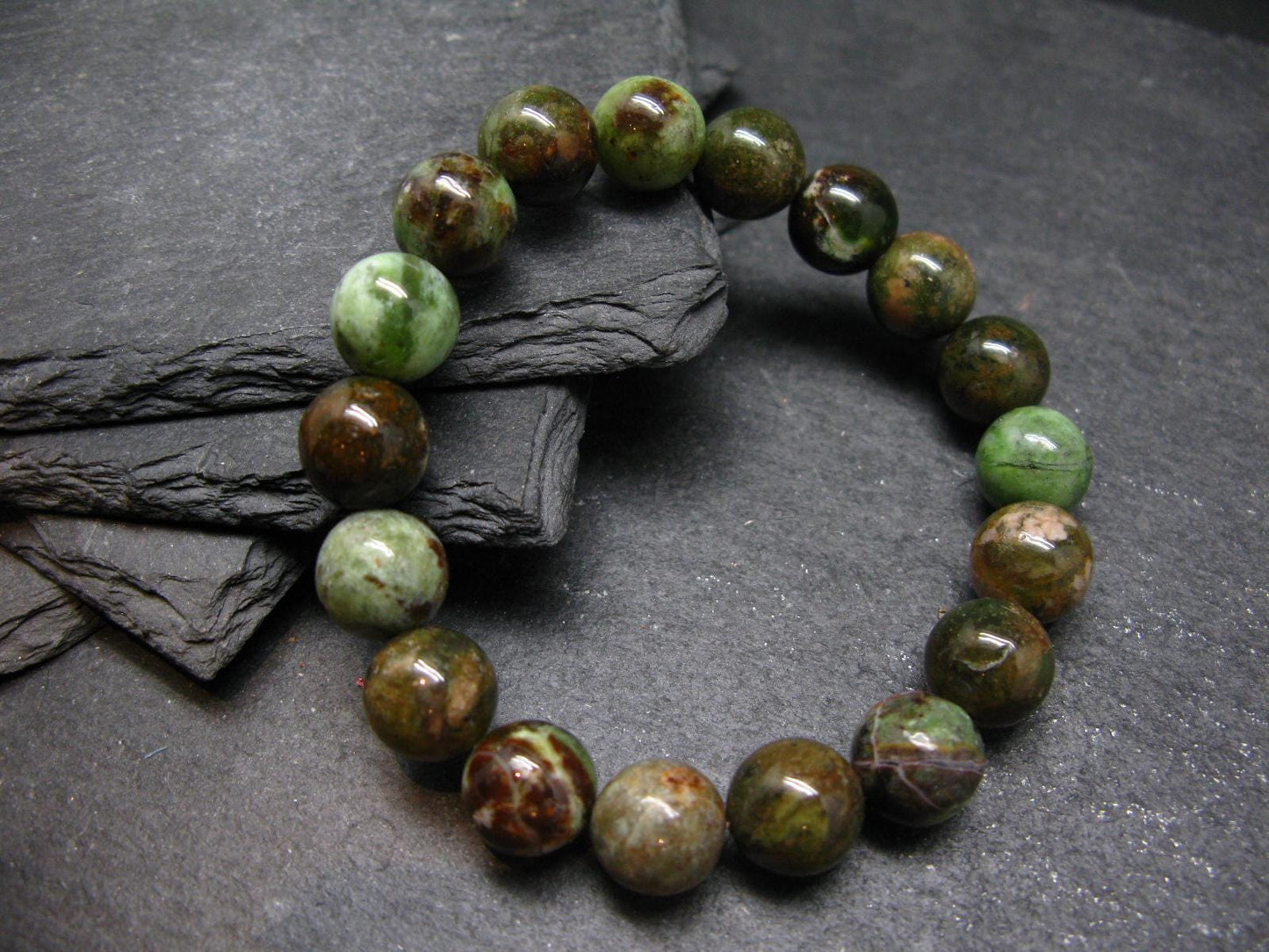 Green Opal Genuine Bracelet ~ 7 Inches ~ 10mm Round Beads