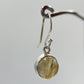 Golden Rutile Quartz Earrings – Round Rutile Crystal Sterling Silver Drops