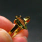 Moldavite Gold Plated Silver Facetted Ring - Size 8 - 1.80 Grams