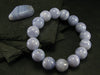 Blue Lace Agate Genuine Bracelet ~ 7.5 Inches ~ 14mm Round Beads