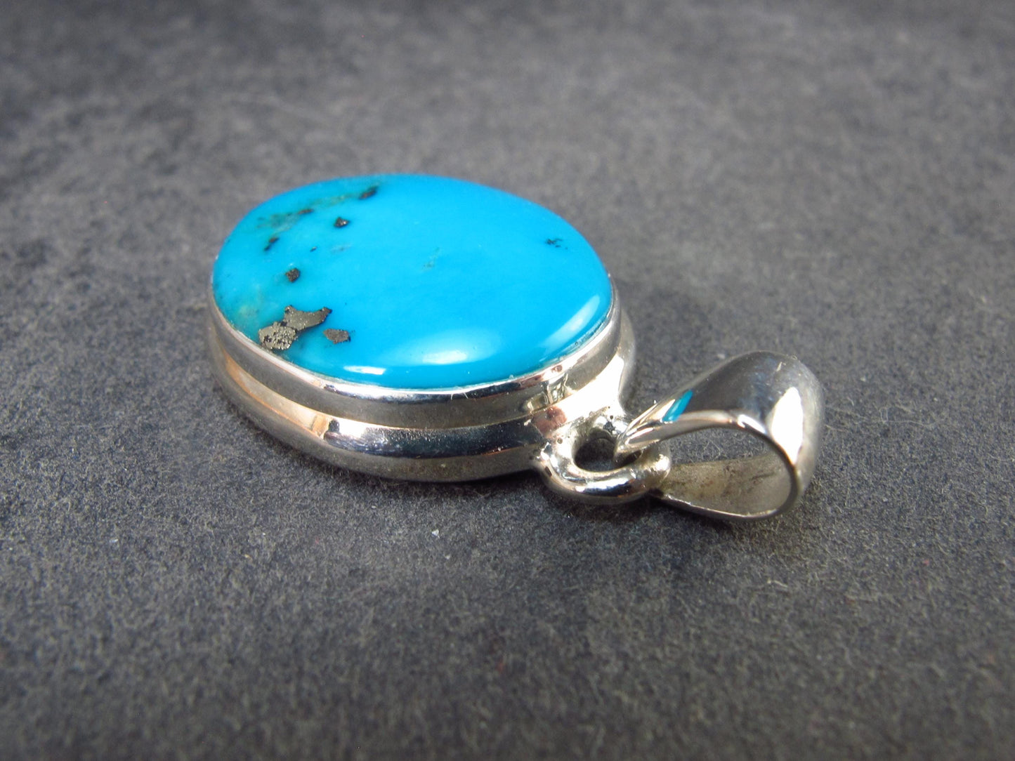 Turquoise Silver Pendant - 1.2" - 4.99 Grams