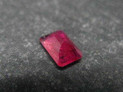 Beautiful Rare Gem Bixbite Red Beryl Emerald Cut Stone From Utah USA - 0.42 Carats - 6.3x4.0mm