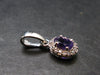 Large Genuine Rich Purple Faceted Amethyst Sterling Silver Pendant From Brazil - 0.7" - 1.08 Grams