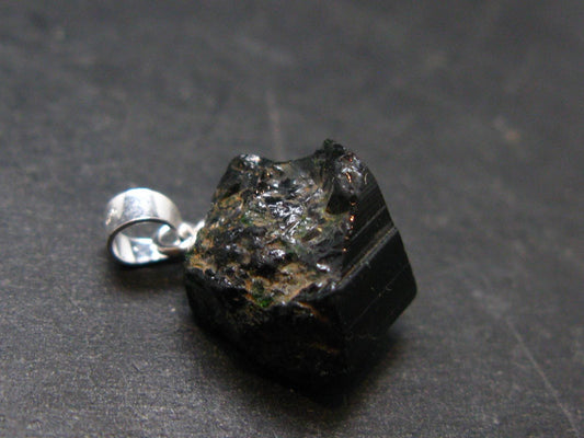 Rare Usambara Chrome Tourmaline Crystal Silver Pendant From Tanzania - 0.6" - 2.00 Grams