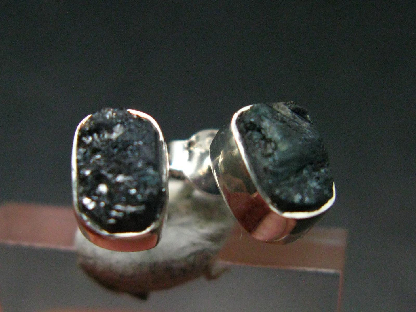 Alexandrite Stud Earrings Sterling Silver From Zimbabwe - 1.73 Grams