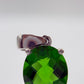 Green Helenite Oval Pendant – Sterling Silver Faceted Gemstone Necklace Pendant