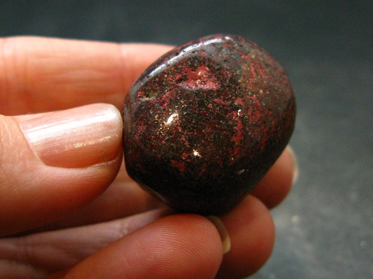 Red Cinnabar Cinabar Tumbled Piece From Spain - 23.47 Grams - 1.1"