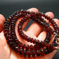 Gem Red Garnet Almandine Beads Silver Necklace from India - 20" - 48.45 Grams