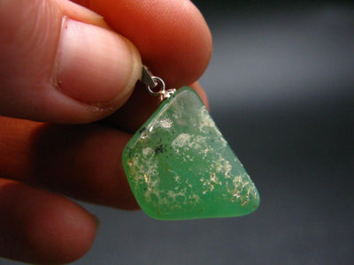 Chrysoprase Silver Pendant From Australia - 1.1" - 3.41 Grams