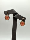 Natural Rhodochrosite Oval Drop Earrings in Sterling Silver | Pink Crystal Earrings