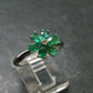 Emerald Faceted Silver Ring from Colombia - 2.70 Grams Total - Size 7