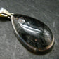 Large Tourmalinated Quartz Crystal Silver Pendant From Brazil - 1.5" - 6.79 Grams