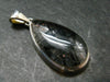 Large Tourmalinated Quartz Crystal Silver Pendant From Brazil - 1.5" - 6.79 Grams