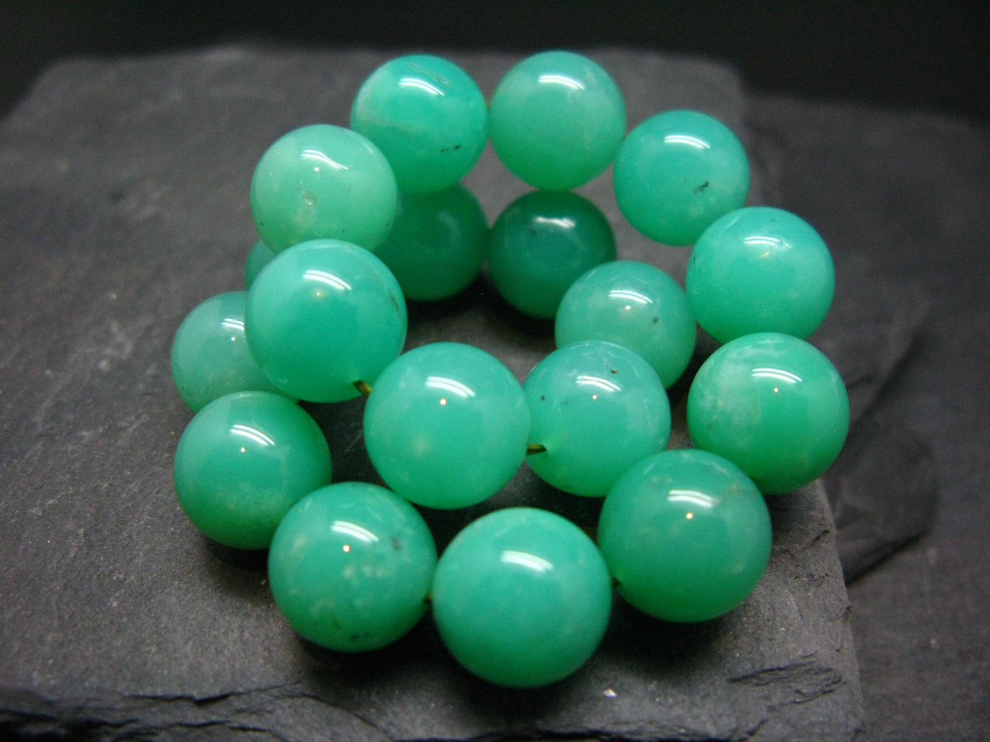 AAA Grade Chrysoprase Genuine Bracelet ~ 7 Inches ~ 12mm Round Beads