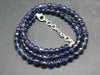 Natural Iolite Cordierite “Water Sapphire” Faceted Round Bead Necklace from India - 17"