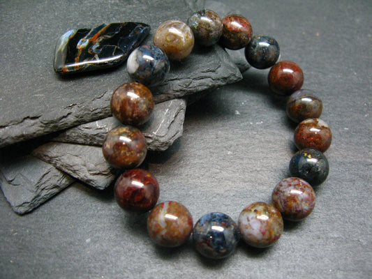 Pietersite Genuine Bracelet ~ 7 Inches ~ 12mm Round Beads