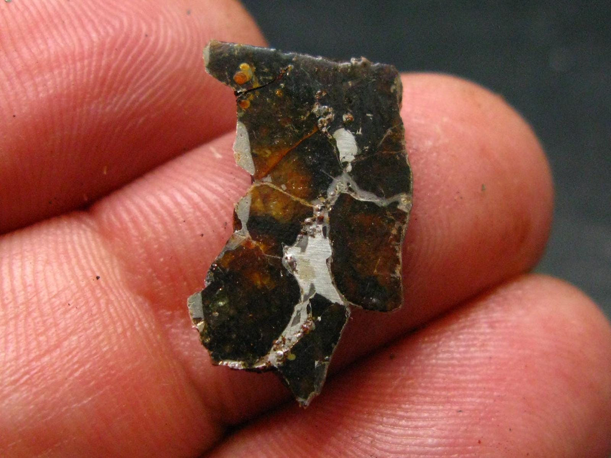 Large Sericho Meteorite Pallasite Olivine Slice From Kenya - 0.8" - 1.27 Grams