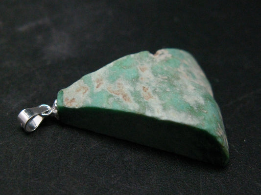 Rare Variscite Sterling Silver Pendant From Utah - 1.4" - 6.53 Grams