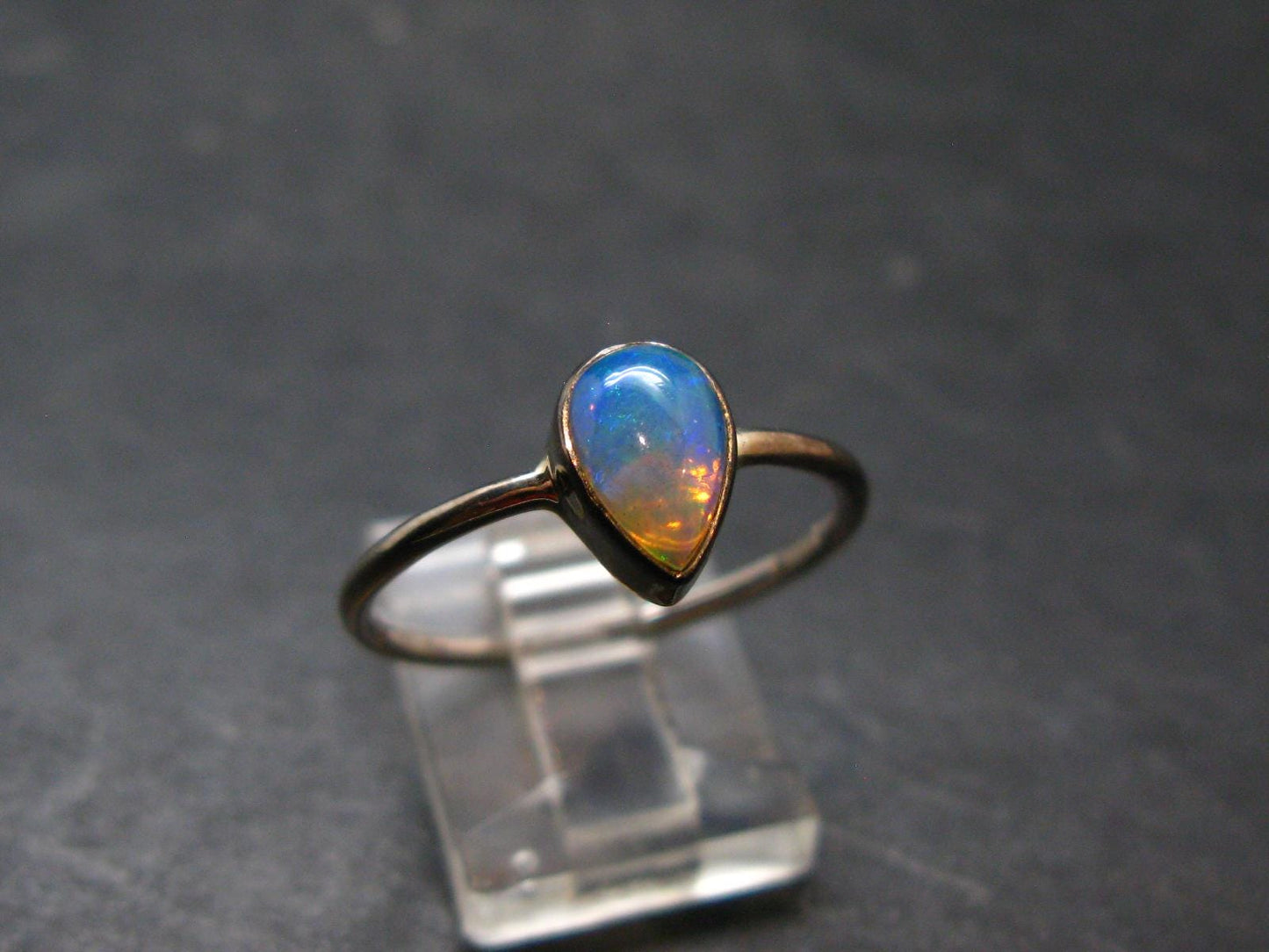 Natural Cabochon Opal 925 Sterling Silver Ring from Ethiopia - 1.93 Grams - Size 10