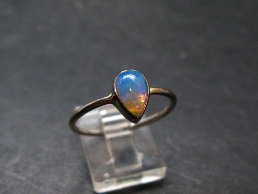 Natural Cabochon Opal 925 Sterling Silver Ring from Ethiopia - 1.93 Grams - Size 10