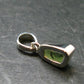 Gem Moldavite Tektite SS Pendant From Czech Republic - 0.7" - 1.0 Grams