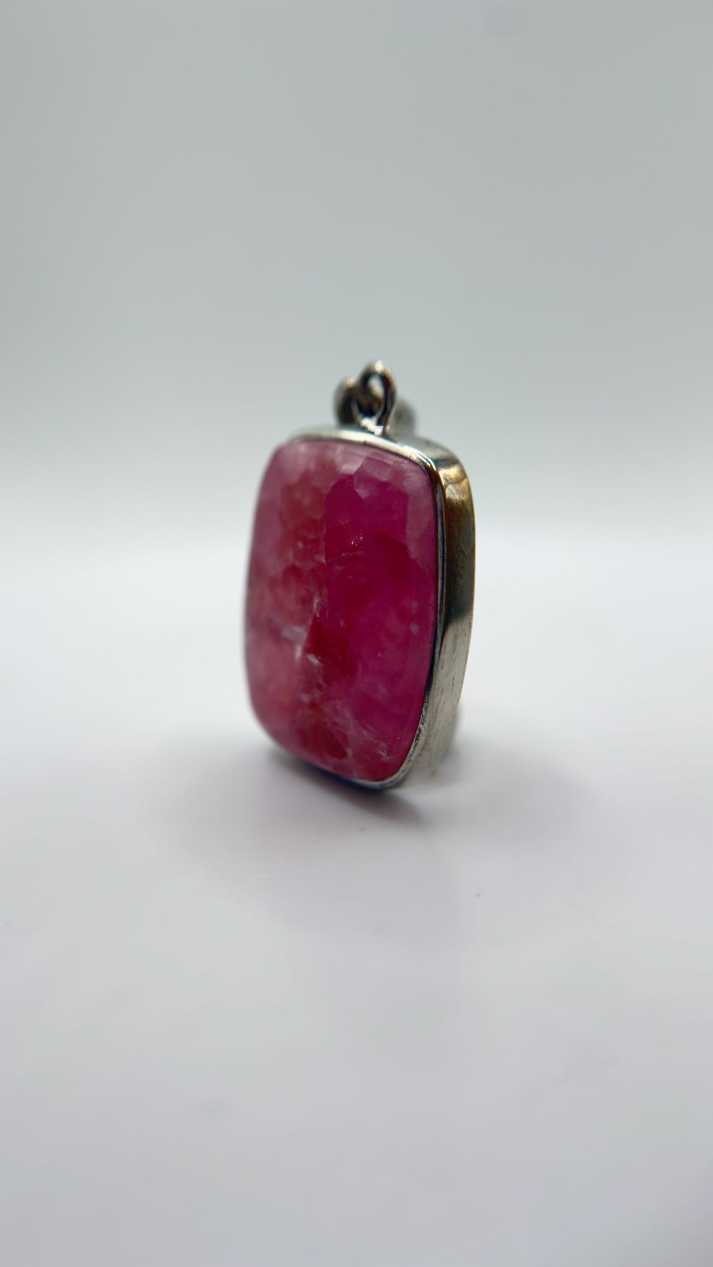 Cobalto Calcite Silver Pendant Pink Crystal Gemstone Necklace Natural Stone Unique Jewelry Gift