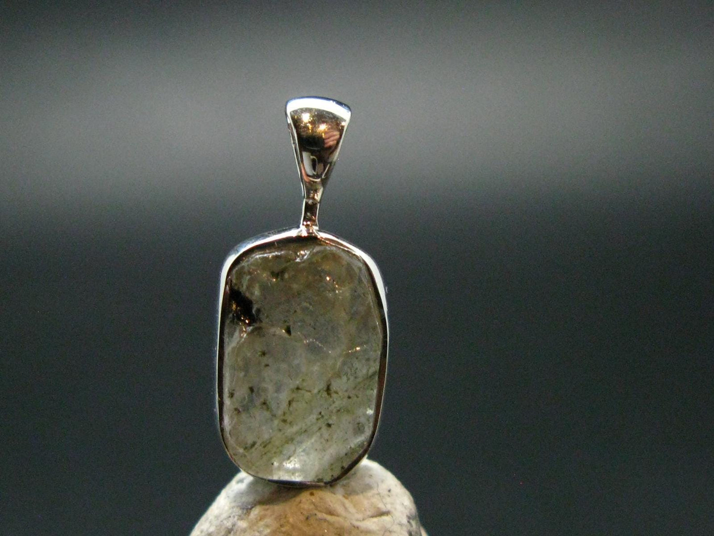Phenakite Phenacite Crystal Silver Pendant From Russia - 0.7" - 1.18 Grams