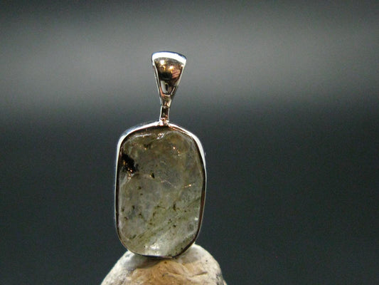 Phenakite Phenacite Crystal Silver Pendant From Russia - 0.7" - 1.18 Grams