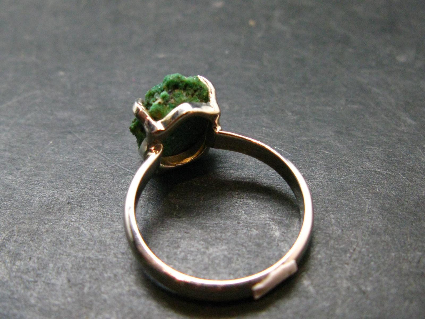 Natural Raw Deep Blue Azurite with Green Malachite Silver Ring From Mexico - Size 7 - 2.72 Grams